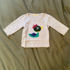 Duck Print Long Sleeve Tee - Gray